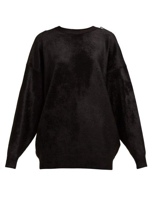 Matchesfashion.com Balenciaga - Oversized Chenille Sweater - Womens - Black