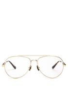 Bottega Veneta Leather-trimmed Aviator Glasses