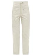 Isabel Marant Toile - Phil Organic Cotton-blend Canvas Cargo Trousers - Womens - Ivory