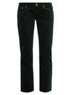 Mm6 By Maison Margiela Low-rise Cropped Velvet Trousers