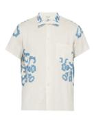 Matchesfashion.com Bode - Floral Cross Stitched Linen Shirt - Mens - White