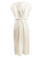 Loewe Draped-waist Satin Dress