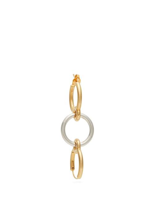Matchesfashion.com Charlotte Chesnais - Three Lovers 18kt Gold Single Earring - Womens - Silver Gold