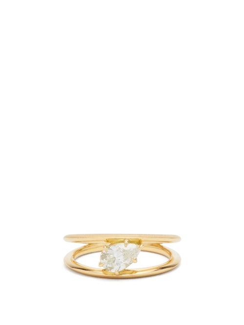Matchesfashion.com Jade Trau - Sadie Diamond & 18k Gold Solitaire Ring - Womens - Yellow Gold