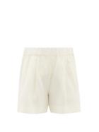 Matchesfashion.com Asceno - Zurich High-rise Organic Linen Shorts - Womens - White