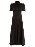 Matchesfashion.com Hillier Bartley - Plimpton Panelled Sandwashed Silk Midi Dress - Womens - Black