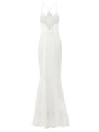 Matchesfashion.com Galvan - Venice Beaded Diamond-panel Crepe Dress - Womens - White