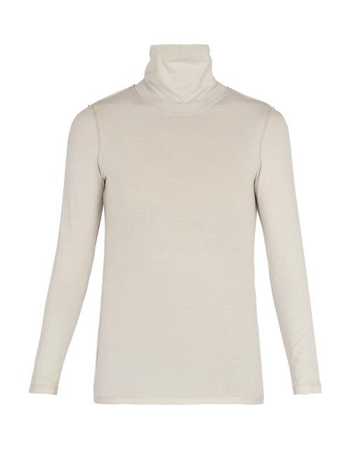 Matchesfashion.com Vetements - Reverse Effect Panelled Roll Neck Sweatshirt - Mens - White