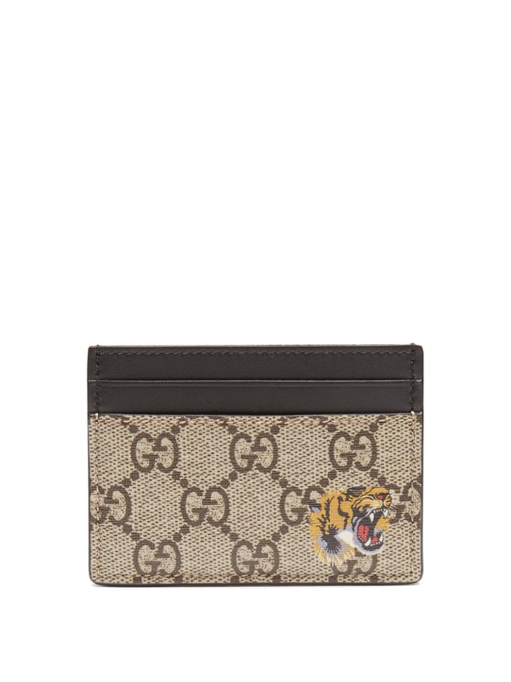 Gucci Tiger-print Leather Cardholder