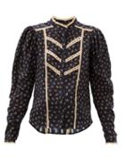 Matchesfashion.com Isabel Marant Toile - Reafi Spot-jacquard Cotton-gauze Blouse - Womens - Black Multi