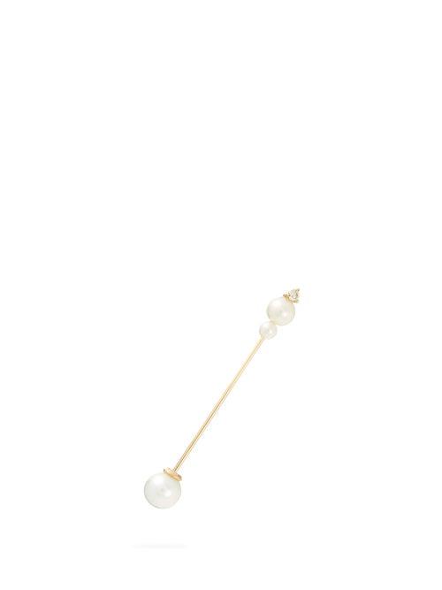 Matchesfashion.com Mizuki - Diamond, Pearl & 14kt Gold Single Earring - Womens - Pearl