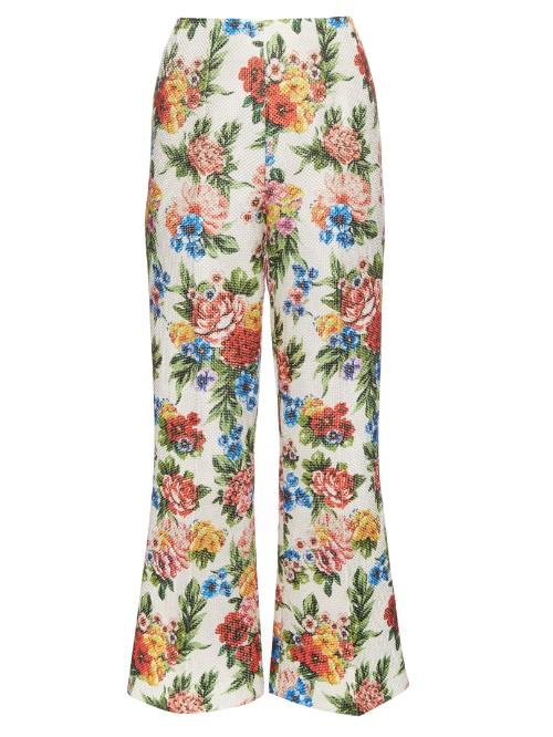Emilia Wickstead Sammy Woven Floral-gazar Trousers