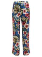 Matchesfashion.com F.r.s - For Restless Sleepers - Carite Hawaiian Print Satin Trousers - Womens - Blue Multi