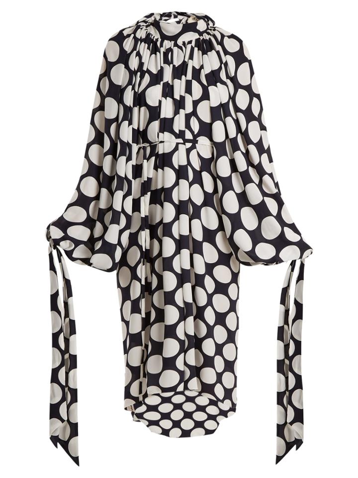 A.w.a.k.e. Giant Polka-dot Print Gathered Crepe Dress