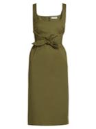Altuzarra Tie-waist Square-neck Sleeveless Dress