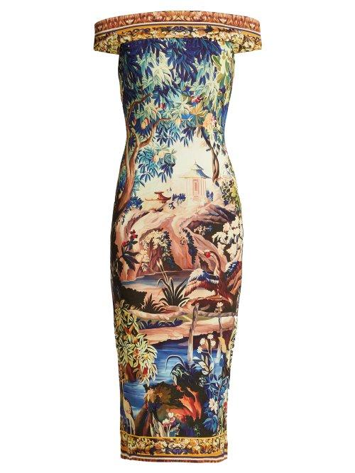 Matchesfashion.com Mary Katrantzou - Ireson Tapestry Print Jersey Dress - Womens - Multi