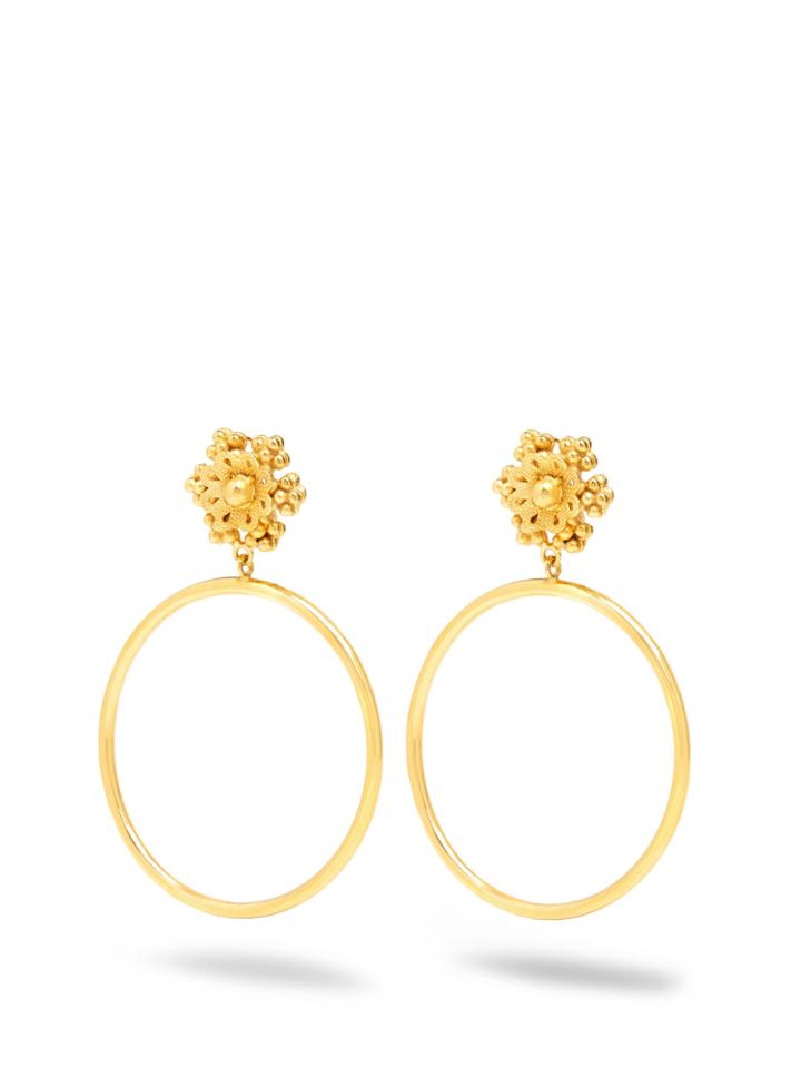 Dolce & Gabbana Flower-embellished Clip-on Hoop Earrings