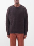 Auralee - Crew-neck Mohair-blend Sweater - Mens - Dark Brown