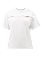 Shushu/tong - Piped-yoke Bow-embellished Cotton-jersey T-shirt - Womens - White