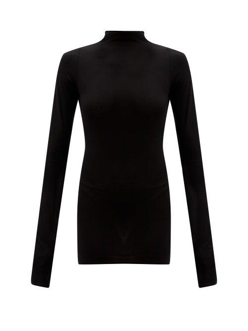 Matchesfashion.com Lemaire - High-neck Cotton-blend Jersey Top - Womens - Black