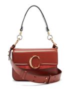 Matchesfashion.com Chlo - The C Leather And Suede Shoulder Bag - Womens - Dark Brown