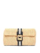 Matchesfashion.com Mark Cross - Sylvette Leather-trimmed Raffia Clutch - Womens - Black Multi