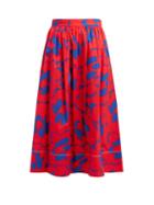 Matchesfashion.com Marni - Floral Print Cotton Skirt - Womens - Red Multi