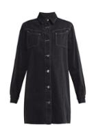 Matchesfashion.com Ganni - Kress Cotton Shirtdress - Womens - Black