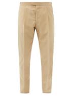 Matchesfashion.com Caruso - Wool-blend Straight-leg Trousers - Mens - Beige