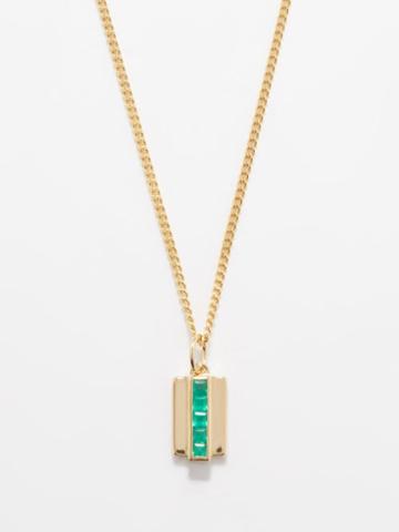 Miansai - Vertigo Agate & Gold-vermeil Necklace - Mens - Dark Green