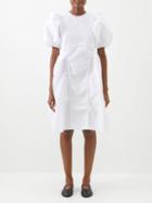 Cecilie Bahnsen - Fonda Puff-sleeve Cloqu Dress - Womens - White