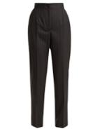 Matchesfashion.com Dolce & Gabbana - Pinstripe High Rise Trousers - Womens - Black Multi