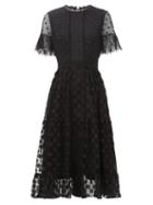 Matchesfashion.com Saloni - Andie Lace-trimmed Polka-dot Tulle Dress - Womens - Black