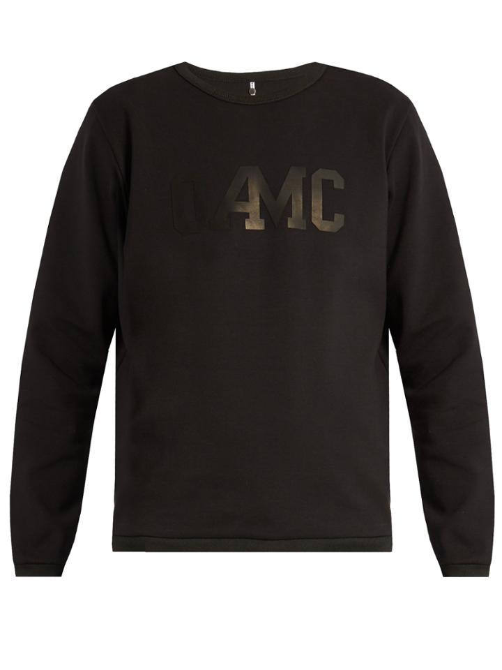 Oamc Logo-print Crew-neck Cotton Sweater