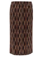 Matchesfashion.com Raey - Elasticated Waist Aztec Print Cotton Midi Skirt - Womens - Black Print