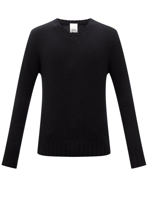 Allude - V-neck Cashmere Sweater - Mens - Black