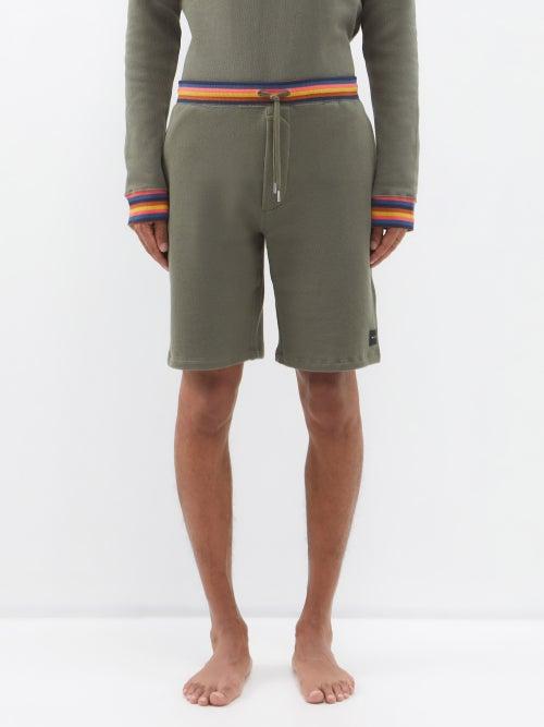 Paul Smith - Artist Stripe Cotton-jersey Pyjama Shorts - Mens - Khaki