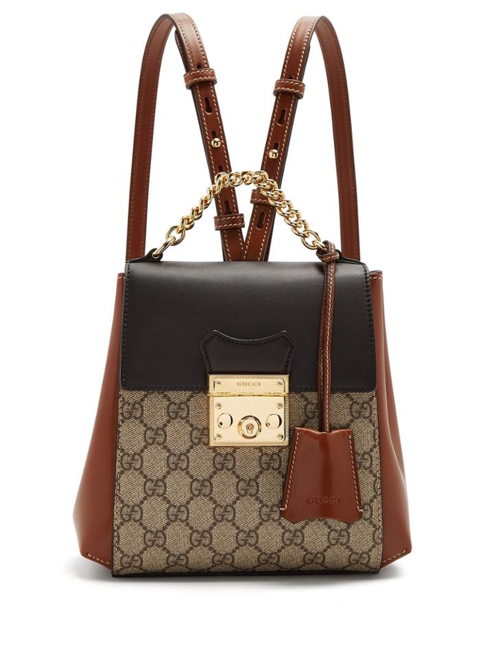 Gucci Gg Supreme Leather Backpack