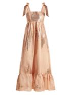 Athena Procopiou Gold Dust Metallic-weave Dress