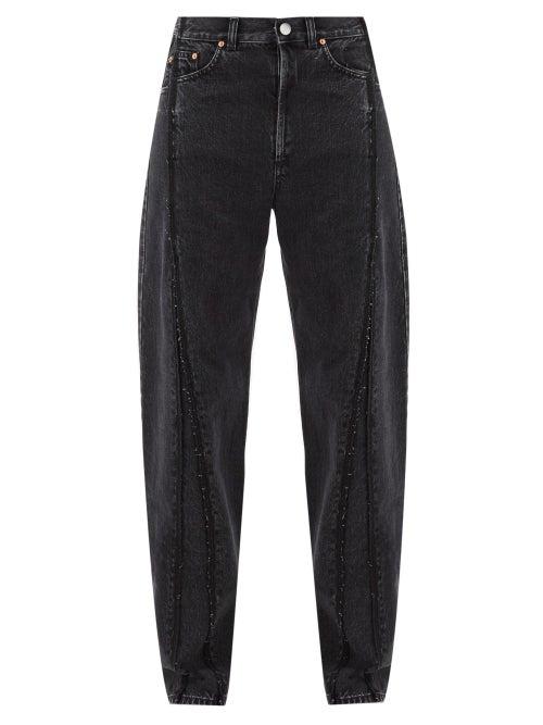 Matchesfashion.com Vetements - Raw-edge Panelled Straight-leg Jeans - Womens - Black