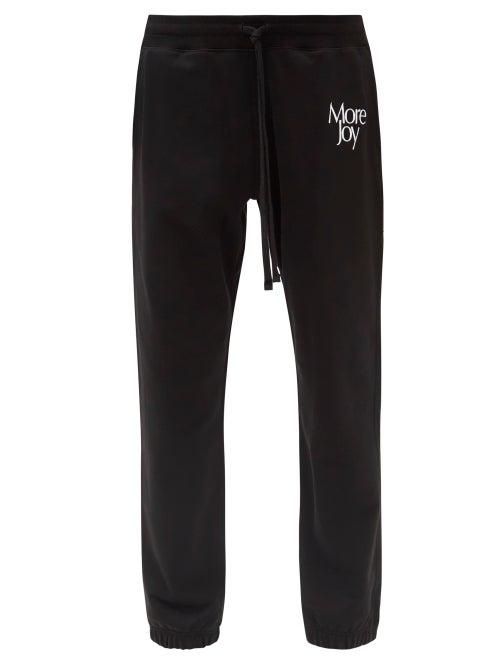 Mens Rtw More Joy By Christopher Kane - More Joy-embroidered Cotton Track Pants - Mens - Black