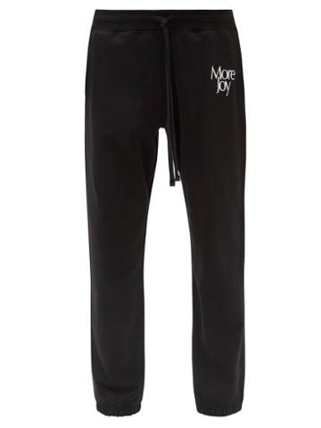 Mens Rtw More Joy By Christopher Kane - More Joy-embroidered Cotton Track Pants - Mens - Black