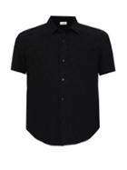 Saint Laurent - Bow-embroidery Crepe Shirt - Mens - Black