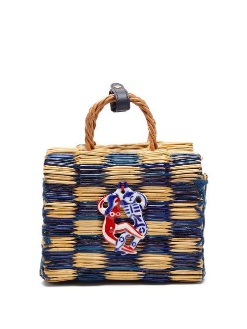 Matchesfashion.com Heimat Atlantica - Tom Tom Mini Basket Bag - Womens - Blue Multi