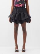 Kika Vargas - Maye Taffeta Tiered Puff Mini Skirt - Womens - Black