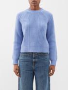 Another Tomorrow - Ribbed Recycled Cashmere-blend Sweater - Womens - Blue