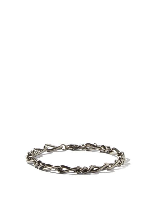 Saint Laurent - Figaro-link Antiqued Silver-tone Metal Bracelet - Mens - Silver