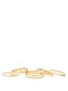 Matchesfashion.com Bottega Veneta - Set Of Five 18kt Gold-plated Sterling-silver Rings - Womens - Gold