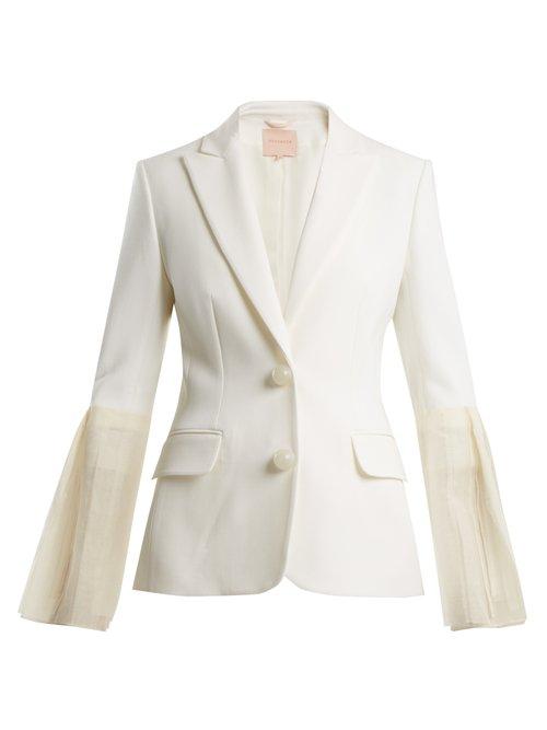 Matchesfashion.com Roksanda - Alden Silk Blend Crepe Blazer - Womens - Ivory