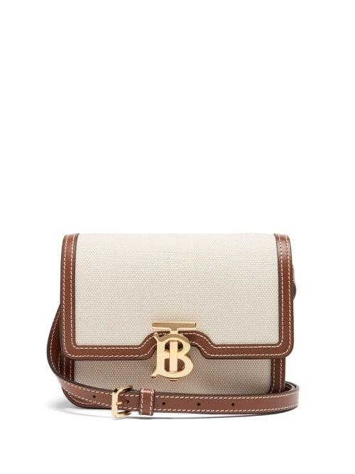 Ladies Bags Burberry - Tb Mini Canvas And Leather Cross-body Bag - Womens - Beige Multi